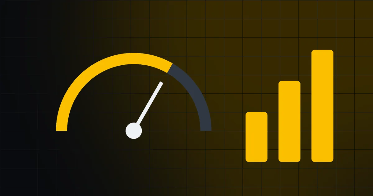 Tachometer neben drei Messbalken; warmer oranger Akzent